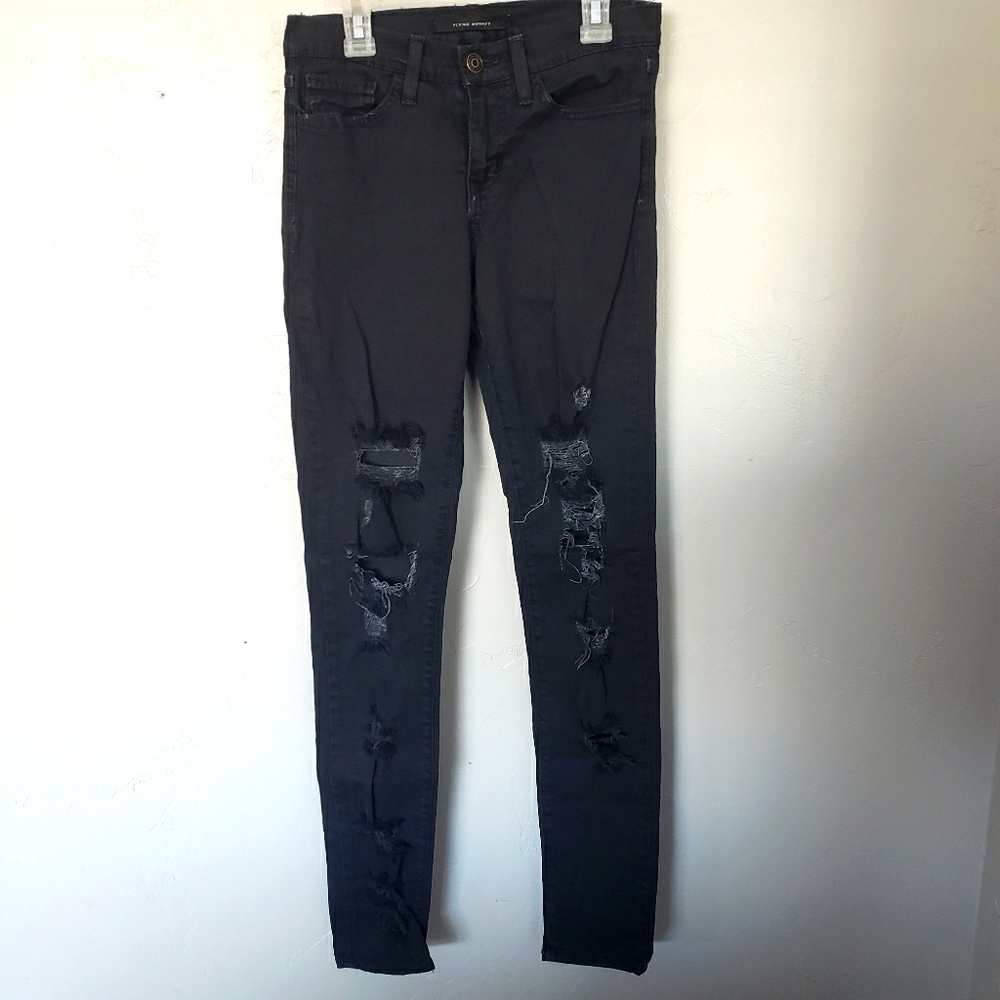 Flying Monkey Black Distressed Skinny Jeans 25
